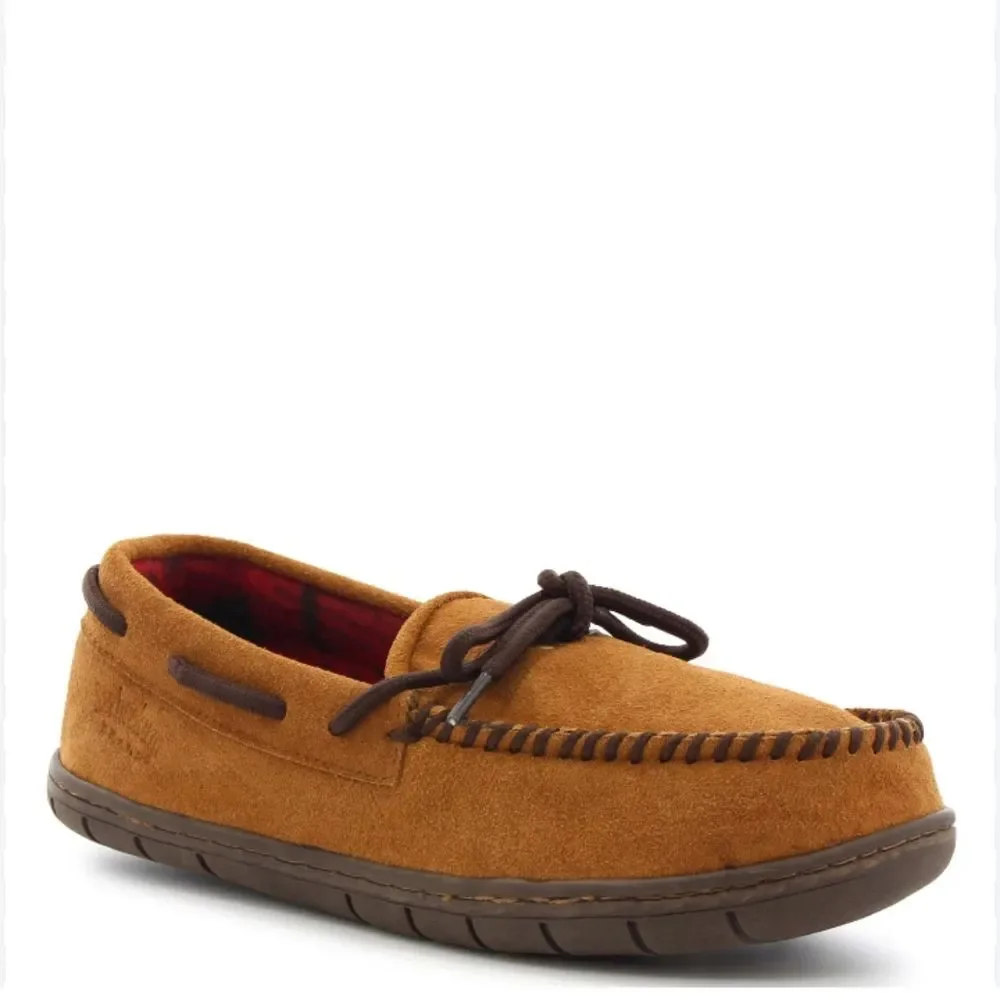 Staheekum Men's Flannel Lined Suede Sierra Moccasin Slippers Sz 13